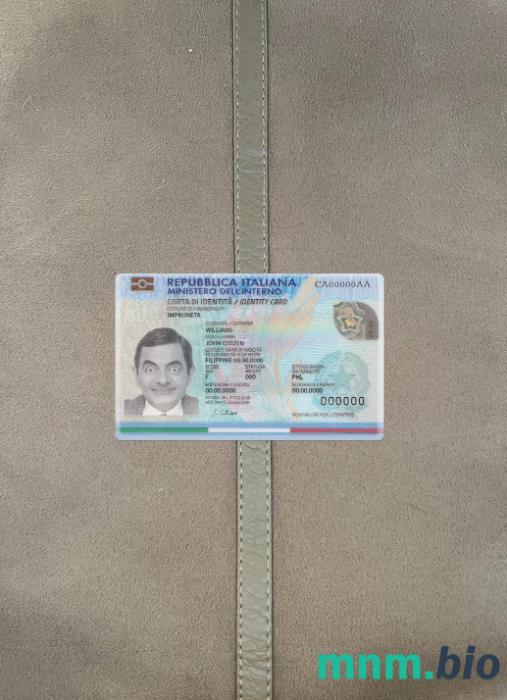 Włochy ID (2016-obecnie) karta (zaktualizowana) fotowygląd szablon PSD